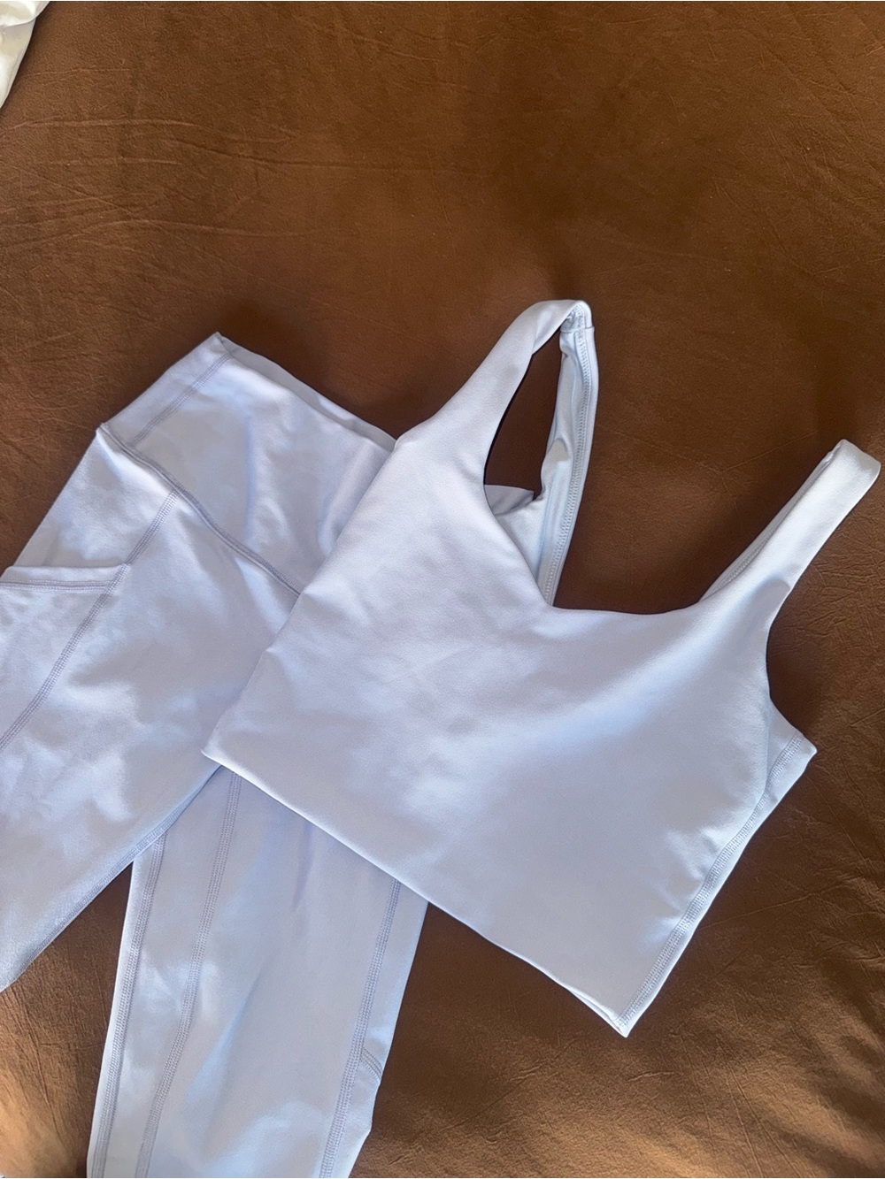 Scoop-Neck Crop Tank Top in Light Blue